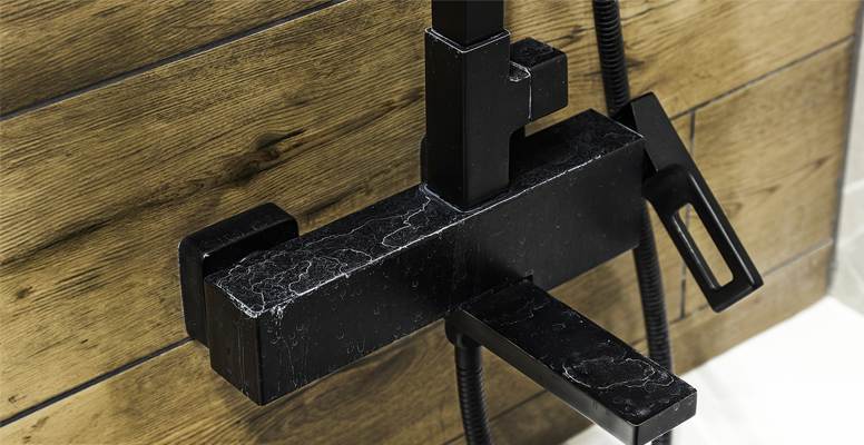 Hard Water Staining on a Shower